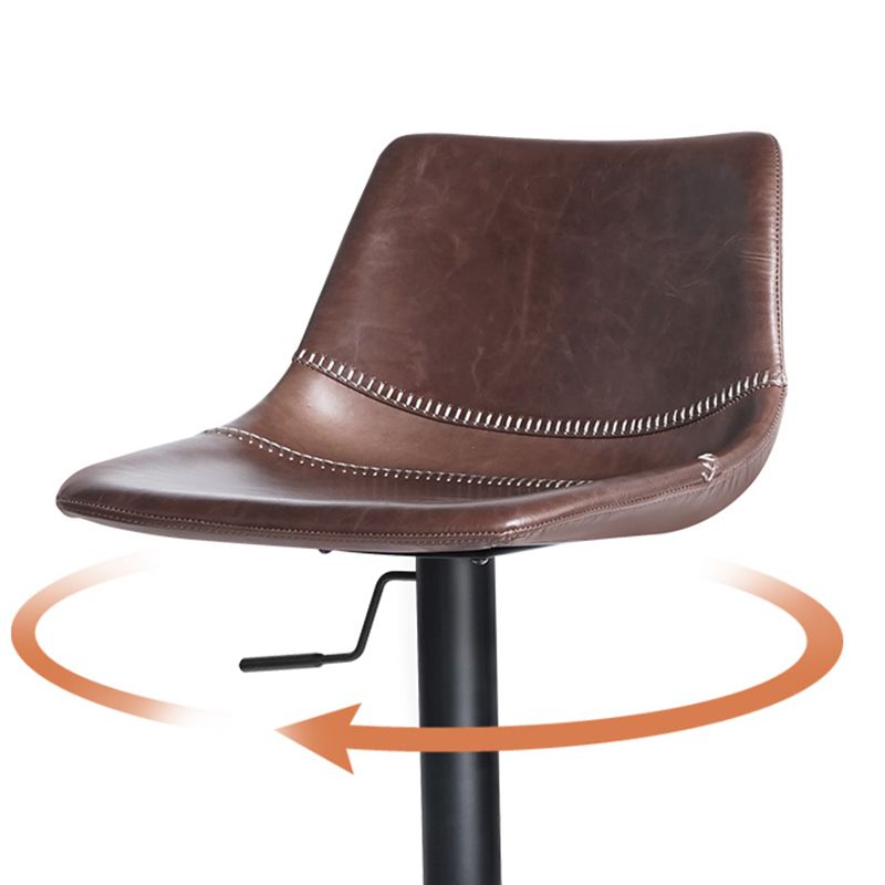 Industrial Leather Bar Stool Adjustable Backrest Bar Stool for Bristol Clearhalo 'Bar Furniture' 'Bar Stools' 'bar_stools' 'furn' 'furn_bar_stools' 'Furniture' 'Kitchen & Dining Furniture' 1200x1200_c7749eae-bb18-4f4b-890b-eec4348b2c90