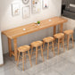 1/5/6/11 Pieces Modern Bar Table Set Rectangle Pine Wood Bistro Set with Footrest