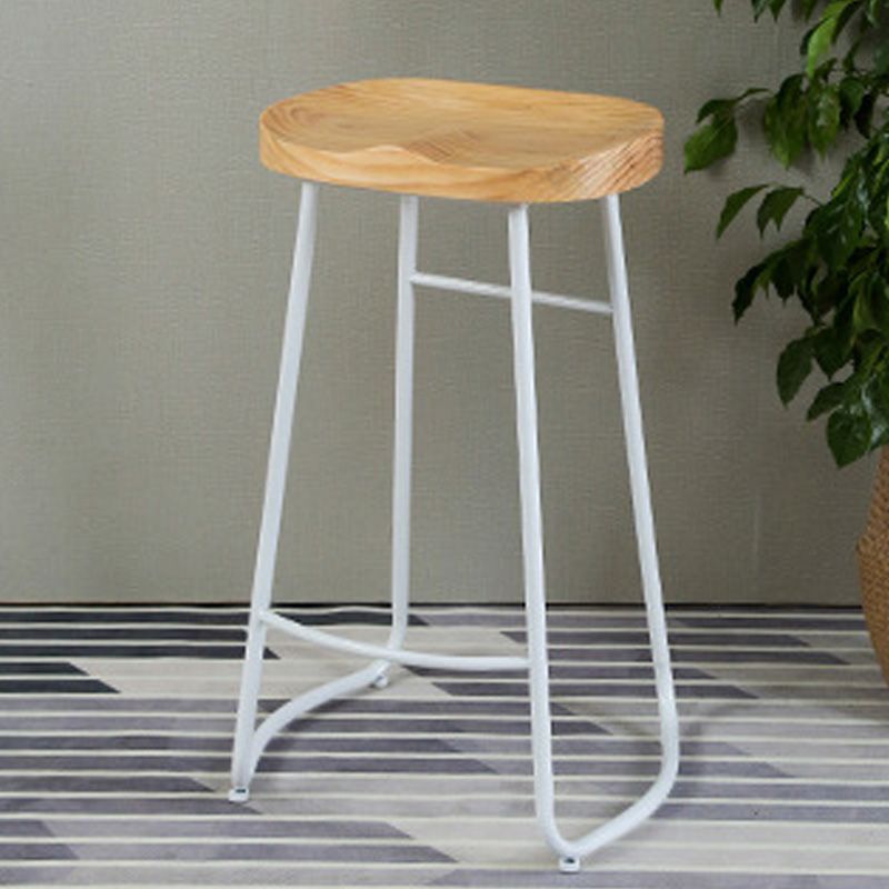 Contemporary Wood Seat Bar Stool Metal Bar Stool for Home Use Clearhalo 'Bar Furniture' 'Bar Stools' 'bar_stools' 'furn' 'furn_bar_stools' 'Furniture' 'Kitchen & Dining Furniture' 1200x1200_c7753f2e-d83a-4e75-9d12-684ed7d6597d