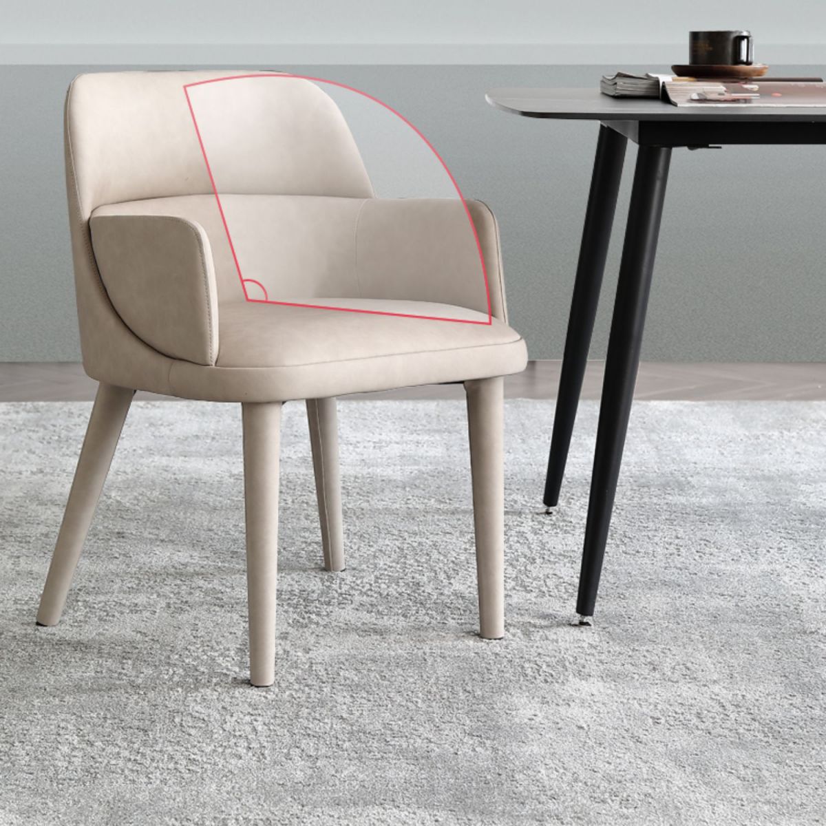 Modern Leather Dining Chair 32"H Parsons Chair with Metal Legs for Restaurant Clearhalo ' kitchen&dining_furn' 'Dining Chairs' 'Dining Tables & Seating' 'dining_chair' 'furn' 'furn_dining_chair' 'Furniture' 'furniture_dining_chair' 'Kitchen & Dining Furniture' 'kitchen' 1200x1200_c775575e-42d4-4678-8017-dc4cb8715c11