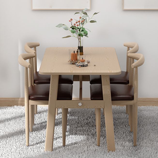 Modern Wood Top Rectangle Shape Dining Furniture 4 Wood Legs Table for Dining Room Furniture Clearhalo 'Dining Room Sets' 'Dining Tables & Seating' 'dining_room_set' 'furn' 'furn_dining_room_set' 'Furniture' 'furniture_dining_room_set' 'Kitchen & Dining Furniture' 'kitchen&dining_furn' 'kitchen' 1200x1200_c77570f9-2c64-4e45-9759-70a7b13718df
