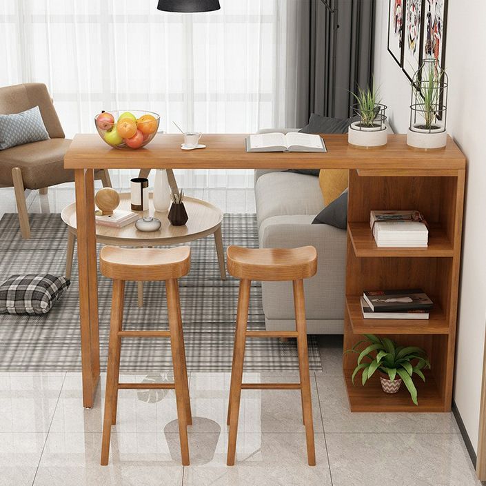 Glam Juego de mesa de bar de 1/2/3 piezas, mesa de bar rectangular de madera con taburete de bar