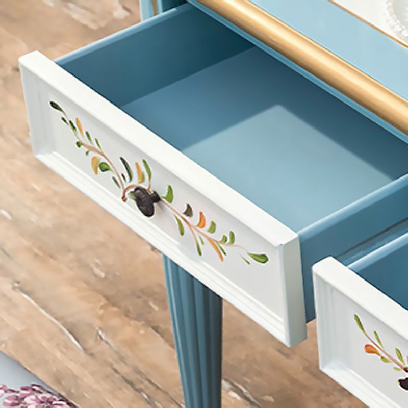 Table de vanité de maquillage victorien avec tabouret et commode miroir avec tiroirs de rangement