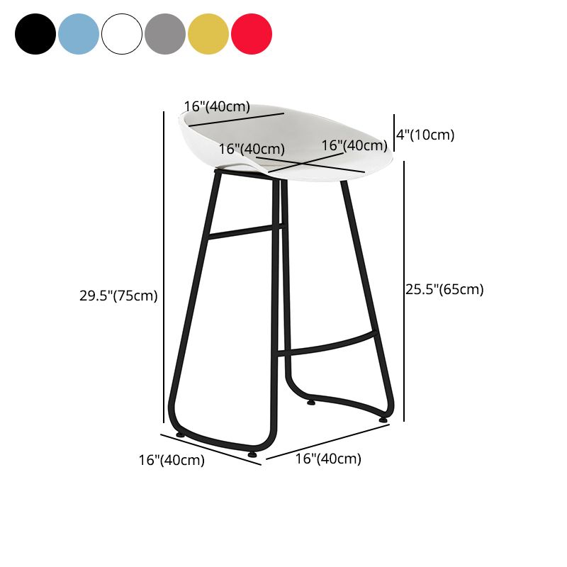 Simple Iron Low Back Barstool Nordic Indoor Tall Stool with Bucket Seat Clearhalo 'Bar Furniture' 'Bar Stools' 'bar_stools' 'furn' 'furn_bar_stools' 'furniture_bar_stools' 'Kitchen & Dining Furniture' 'kitchen&dining_furn' 'kitchen' 'kitchen_furn' Furniture' 1200x1200_c77818e8-3563-4f36-9c76-05836304a242