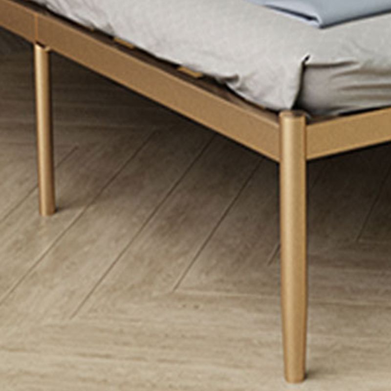 Metal and Upholstered Standard Bed Glam 45" Tall Open-Frame Bed