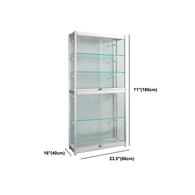 White Display Stand Modern Curio Cabinet with Glass Locking Door Clearhalo 'Display & China Cabinets' 'display_china_cabinets' 'furn' 'furn_display_china_cabinets' 'Furniture' 'Kitchen & Dining Furniture' 1200x1200_c778daa0-d68f-458b-bb18-3692514c1315