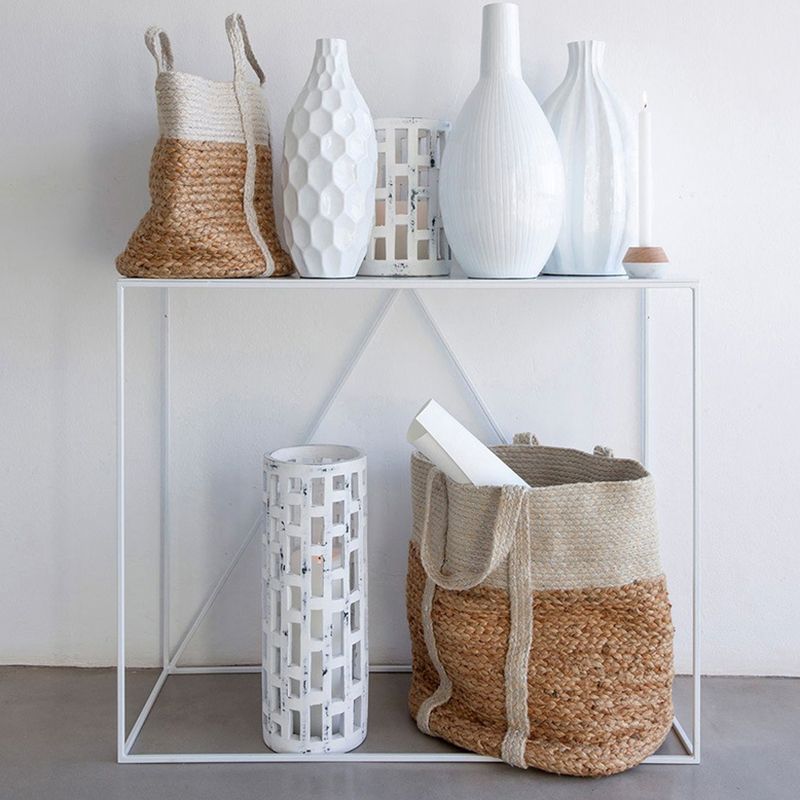 Contemporary Console Accent Table Antique Finish Sofa Console Table in Metal