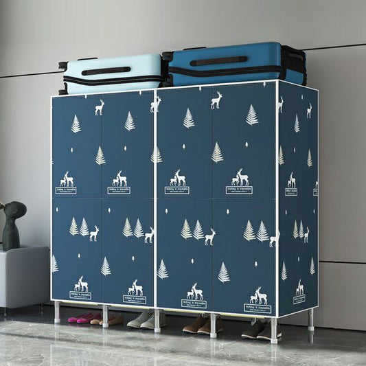 Hinged Steel Wardrobe Armoire Contemporary Wardrobe Closet with Legs Clearhalo 'Armoires & Wardrobes' 'armoires_wardrobes' 'Bedroom Furniture' 'furn' 'furn_armoires_wardrobes' 'Furniture' 1200x1200_c779415c-a5b3-4cd2-91b3-2e6bd07e1afe