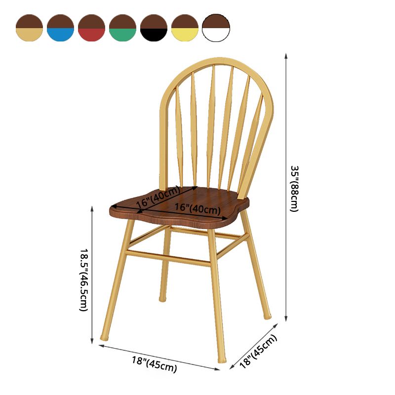 Contemporary Style Metal Dining Room Chairs Windsor Back Armless Chairs for Kitchen (Set of 4) Clearhalo ' kitchen&dining_furn' 'Dining Chairs' 'Dining Tables & Seating' 'dining_chair' 'furn' 'furn_dining_chair' 'Furniture' 'furniture_dining_chair' 'Kitchen & Dining Furniture' 'kitchen' 1200x1200_c779c967-d270-49cf-b589-2adc4dfbdd7e