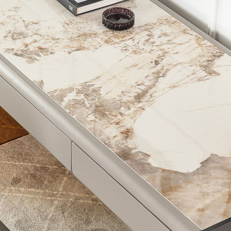 Hedendaagse stijl Stone Office Desk rechthoekige vorm Taakbureau met 2 poten