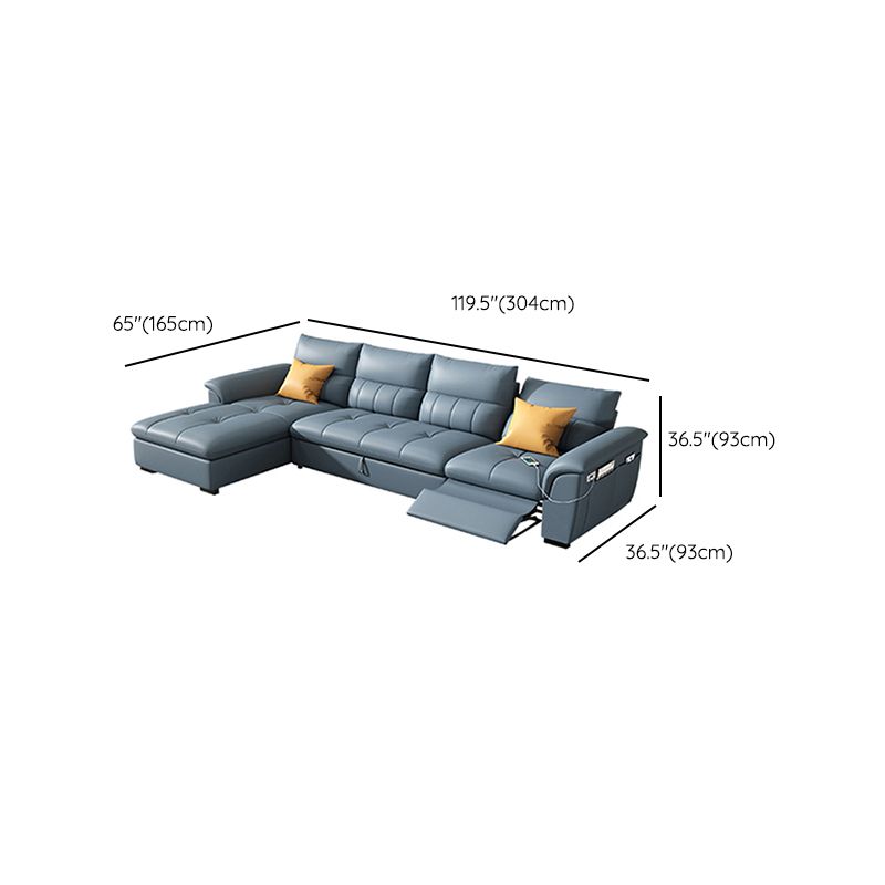 Stainless Steel Blue Genuine Leather Living Room Flared Arm Sofa Clearhalo 'furn' 'furn_sofas' 'Furniture' 'Living Room Furniture' 'Sofa' 'sofas' 1200x1200_c779f94f-e006-4704-bdae-2eae61c10fed