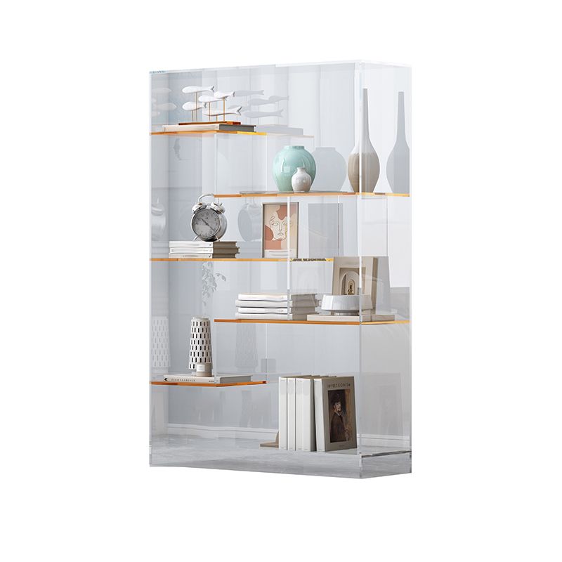 Acrylic Bookcase Modern Style Closed Back Vertical Bookshelf for Office
