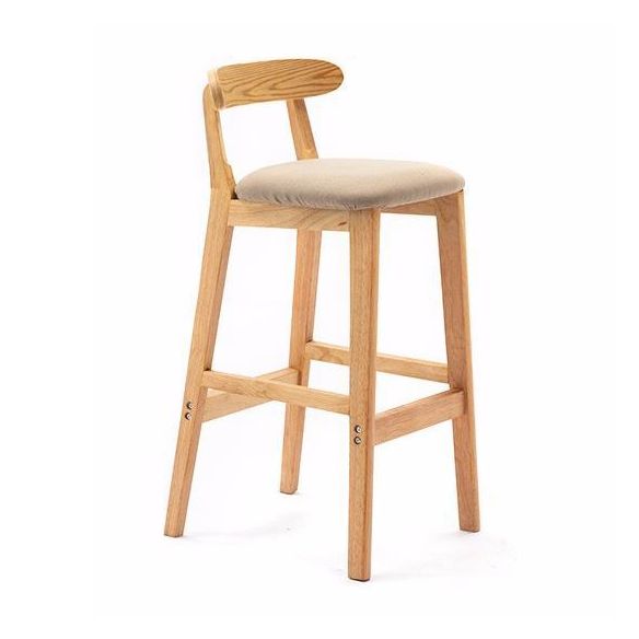 Scandinavian Rubberwood Home Stool Matte Finish Upholstered Footrest Barstool Clearhalo 'Bar Furniture' 'Bar Stools' 'bar_stools' 'furn' 'furn_bar_stools' 'Furniture' 'furniture_bar_stools' 'Kitchen & Dining Furniture' 1200x1200_c77b0810-97d5-4aa7-9870-e90b6ae52353