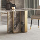 Traditional Luxury Double Pedestal Table Stainless Steel Base Rectangle Dinner Table Clearhalo 'Dining Tables & Seating' 'Dining Tables' 'dining_table' 'furn' 'furn_dining_table' 'Furniture' 'Kitchen & Dining Furniture' 1200x1200_c77b7302-8123-4b6e-a038-3c9aaabcd76c