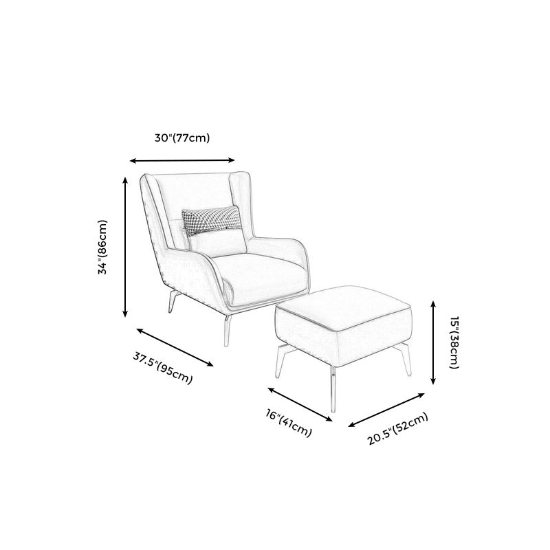 Arms Included Accent Armchair with Basic Four Legs, 30.31" W √ó 37.40" L √ó 33.86" H