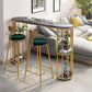Glam Iron Bar Dining Table Stone Top Oval Indoor Bistro Table with 2-Shelf Clearhalo 'Bar Furniture' 'Bar Tables' 'bar_tables' 'furn' 'furn_bar_tables' 'Furniture' 'furniture_bar_tables' 'Kitchen & Dining Furniture' 1200x1200_c77dbd9d-c0d7-40b2-86cb-ba1c82e74ac6