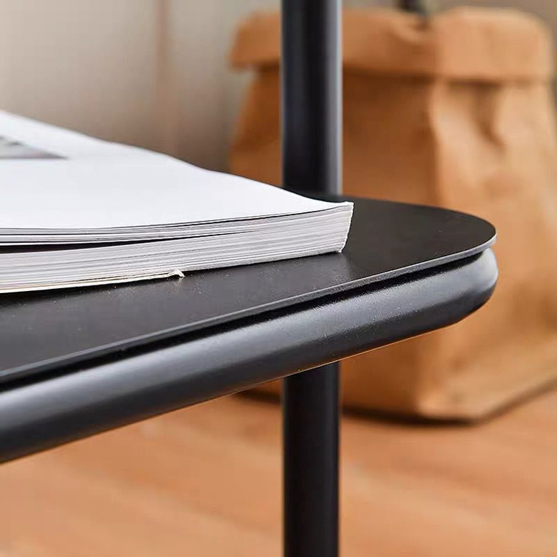 Square Sleigh Base Design Metal Table Medieval Modern Style with Storage Rack Side Table Clearhalo 'Coffee & Accent Tables' 'End & Side Tables' 'end_side_tables' 'furn' 'furn_end_side_tables' 'Furniture' 'Living Room Furniture' 1200x1200_c77e39c7-35b2-41d5-8c63-08bd00f6a323