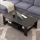 Contemporary 4 Legs Wood with Storage Shelf Rectangular Single Coffee Table