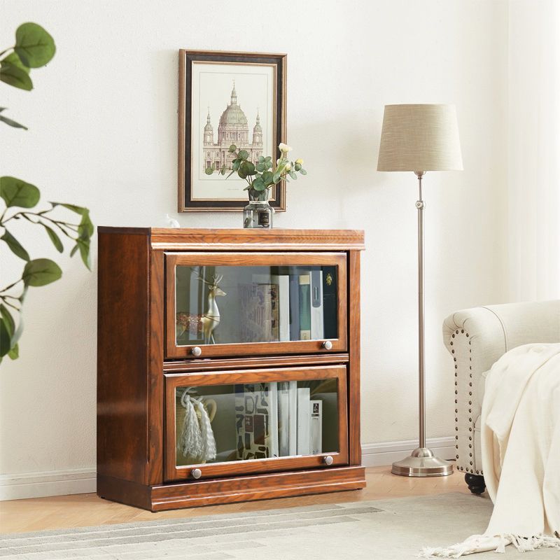 Wooden Barrister Bookcase Contemporary Closed Back Bookcase with Doors for Home Office Clearhalo 'Bookcases' 'furn' 'furn_bookcases' 'Furniture' 'furniture_bookcases' 'kitchen' 'kitchen_bookcases' 'Living Room Furniture' 'Office Furniture' 1200x1200_c77f0fbc-581e-4677-989e-5e58e9e79c7a