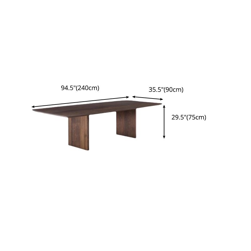 Modern Rectangle Dining Site Table Solid Wood Double Pedestal Kitchen Dining Table Clearhalo 'Dining Tables & Seating' 'Dining Tables' 'dining_table' 'furn' 'furn_dining_table' 'Furniture' 'furniture_dining_table' 'Kitchen & Dining Furniture' 'kitchen' 'kitchen_dining_table' 1200x1200_c77f7d79-1430-42fd-adfd-d9e73b7df5ce