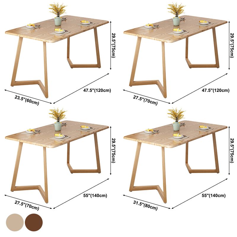 Simple Home Wood Dining Table Rectangle Shape Dining Table with Wood Pedestal Base Clearhalo ' dining_table' 'Dining Tables & Seating' 'Dining Tables' 'furn' 'furn_dining_table' 'Furniture' 'furniture_dining_table' 'Kitchen & Dining Furniture' 'kitchen&dining_furn' 'kitchen' 'kitchen_dining_table' 1200x1200_c77fb66b-1ce0-43e5-968d-54cc4088481b