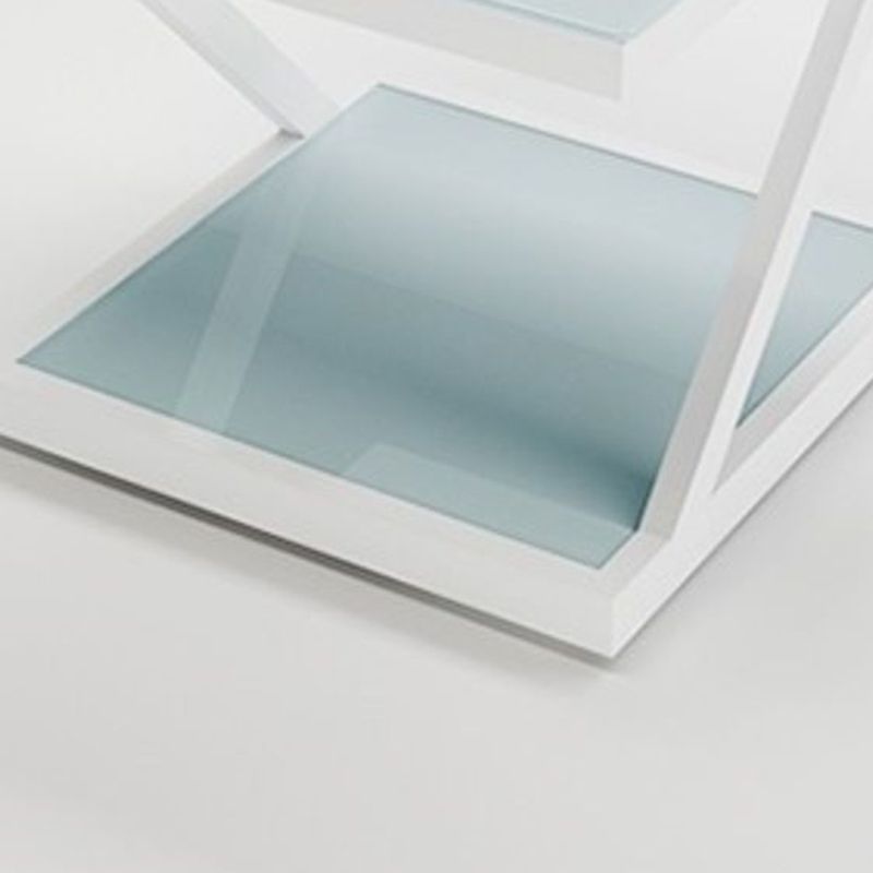 Tempered Glass Side Table Square Black and White Accent Side Table Clearhalo 'Coffee & Accent Tables' 'End & Side Tables' 'end_side_table' 'Furniture' 'furniture_end_side_table' 'Living Room Furniture' 1200x1200_c77fb7db-ac52-4244-be17-6f120db00a89