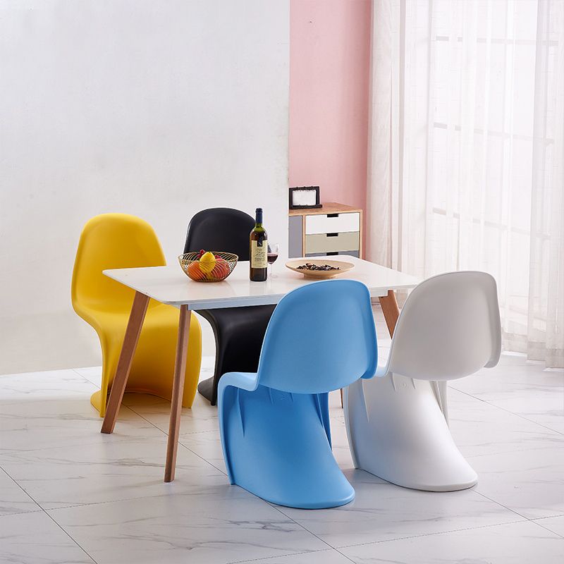 Scandinavian Style Plastic Dining Armless Chairs Solid Back Armless Dining Chair Clearhalo ' kitchen&dining_furn' 'Dining Chairs' 'Dining Tables & Seating' 'dining_chair' 'Furniture' 'furniture_dining_chair' 'Kitchen & Dining Furniture' 'kitchen' 1200x1200_c7810b90-bdb0-4eab-a2e9-b35668279f53