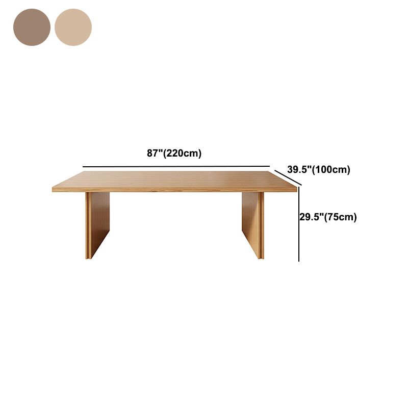 Modern Pine Solid Wood Dinner Table Rectangle Double Pedestal Dining Table Clearhalo 'Dining Tables & Seating' 'Dining Tables' 'dining_table' 'furn' 'furn_dining_table' 'Furniture' 'Kitchen & Dining Furniture' 1200x1200_c7813dca-0f43-4642-a859-1b703f7cba6c