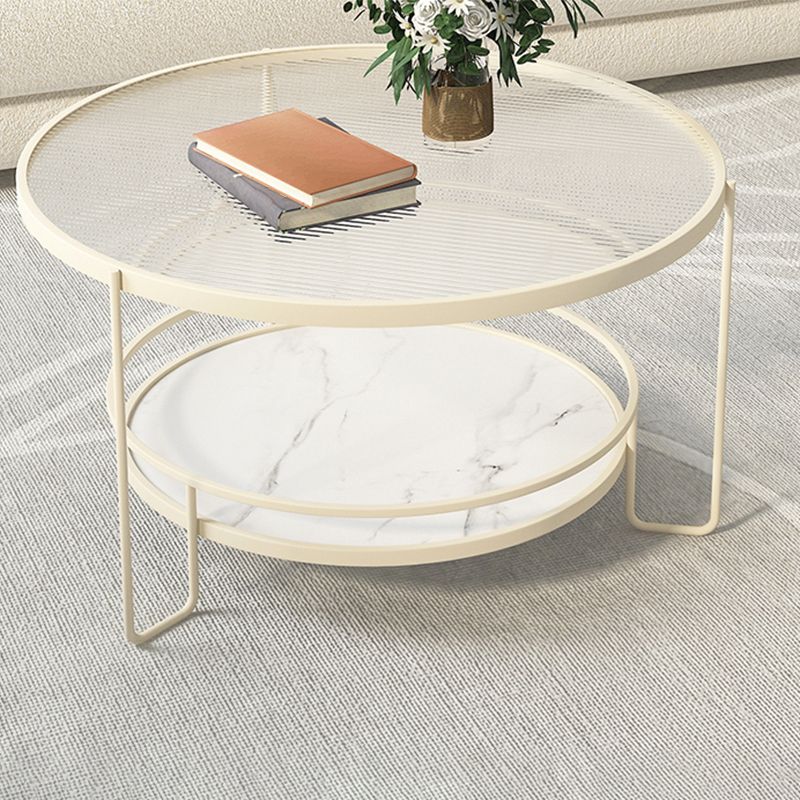 Round Tropical Single Coffee Table No Distressing Glass Coffee Table with 3 Legs Clearhalo 'Coffee & Accent Tables' 'Coffee Tables' 'coffee_tables' 'furn' 'furn_coffee_tables' 'Furniture' 'Living Room Furniture' 1200x1200_c781554a-8d49-492c-a079-ef817b6a4611