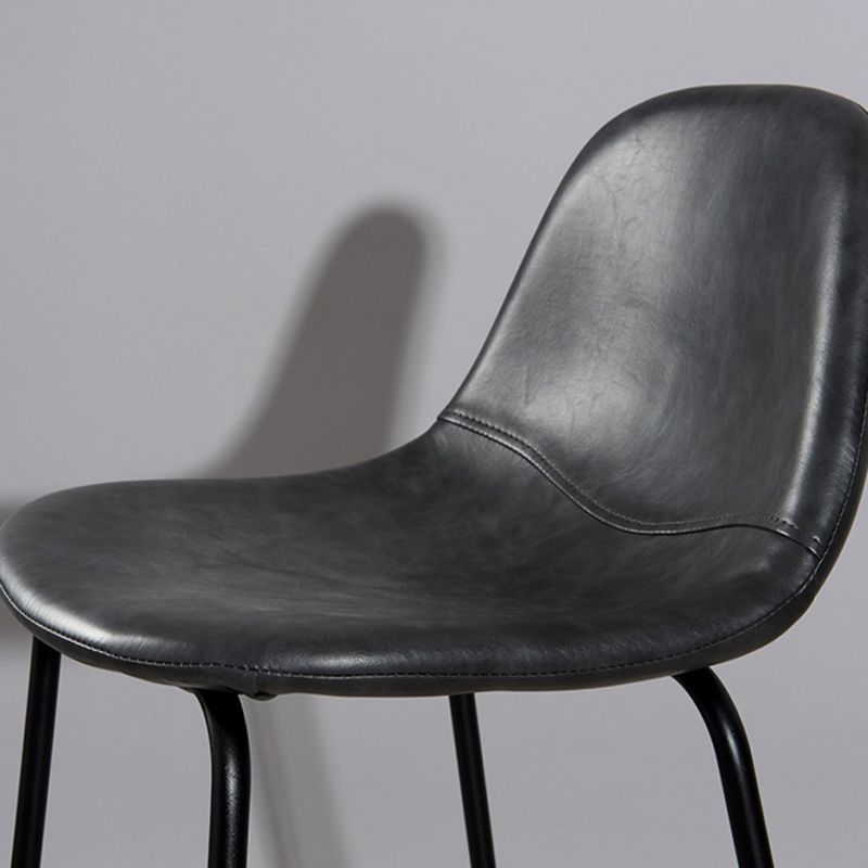 Modern Faux Leather Low Back Bucket Bar Stools with Metal Base Clearhalo 'Bar Furniture' 'Bar Stools' 'bar_stools' 'furn' 'furn_bar_stools' 'Furniture' 'Kitchen & Dining Furniture' 1200x1200_c78264d9-606a-4d0c-8c51-ac877c403d78