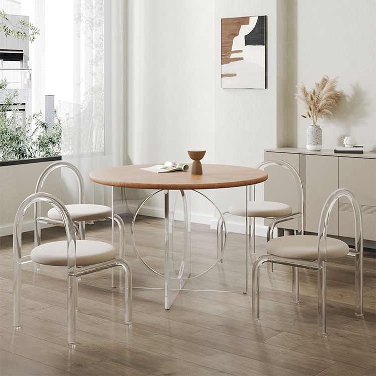Modern 1/2/3/4/5 Pieces Dining Set Round Wood Dining Table for Dining Room Clearhalo 'Dining Room Sets' 'Dining Tables & Seating' 'dining_room_set' 'furn' 'furn_dining_room_set' 'Furniture' 'Kitchen & Dining Furniture' 1200x1200_c784ba8a-62b2-4a8e-ab04-4252a183bd25