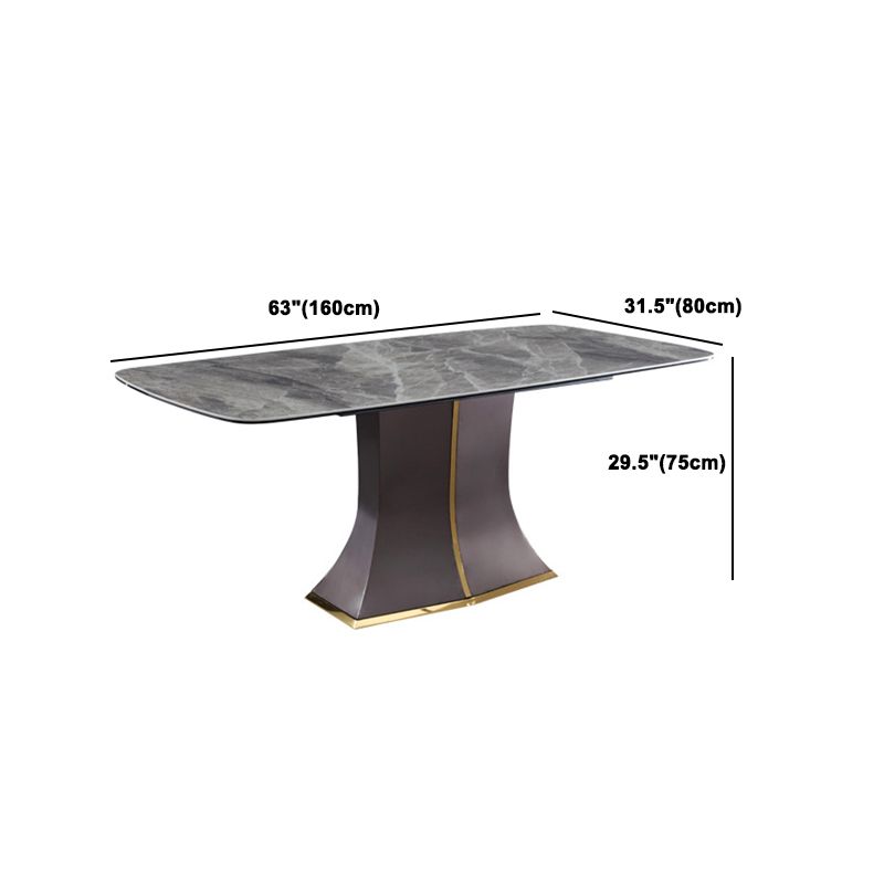 Modern Gray Sintered Stone Dining Table Set 1/2/5/7 Pieces Dining Set Clearhalo 'Dining Room Sets' 'Dining Tables & Seating' 'dining_room_set' 'furn' 'furn_dining_room_set' 'Furniture' 'Kitchen & Dining Furniture' 1200x1200_c7863642-e48e-40c4-929b-57597ff7e165