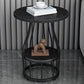 Contemporary Stone Top End Table Dia 19.69" Frame Shelf Included Side Table Clearhalo 'Coffee & Accent Tables' 'End & Side Tables' 'end_side_tables' 'furn' 'furn_end_side_tables' 'Furniture' 'Living Room Furniture' 1200x1200_c7865dfa-cb68-4bbd-a413-83769e19a4e1