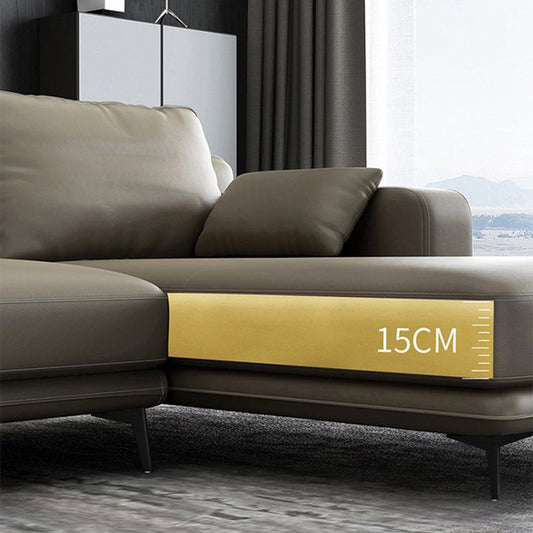 Soggiorno in pelle finta stazionaria cuscini a braccio svasato sedute nordiche