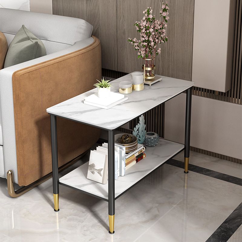 21,65 "Table de bout à 4 jambes de haut Table d'appoint rectangulaire moderne