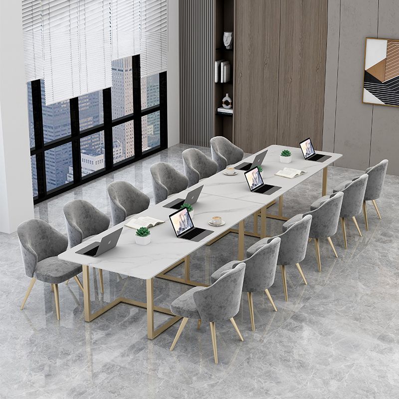Rectangle Office Table Industrial Meeting Desk with Sled Base Clearhalo 'furn' 'furn_office_desk' 'Furniture' 'Office Desks' 'Office Furniture' 'office_desk' 1200x1200_c78a52b0-06fa-46e3-961c-cddb5ac1540b