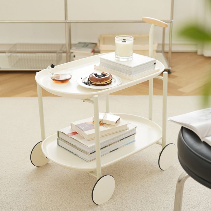 Bandeja elíptica Tabla superior 25.4 "Tabla lateral de 2 niveles de alto con ruedas