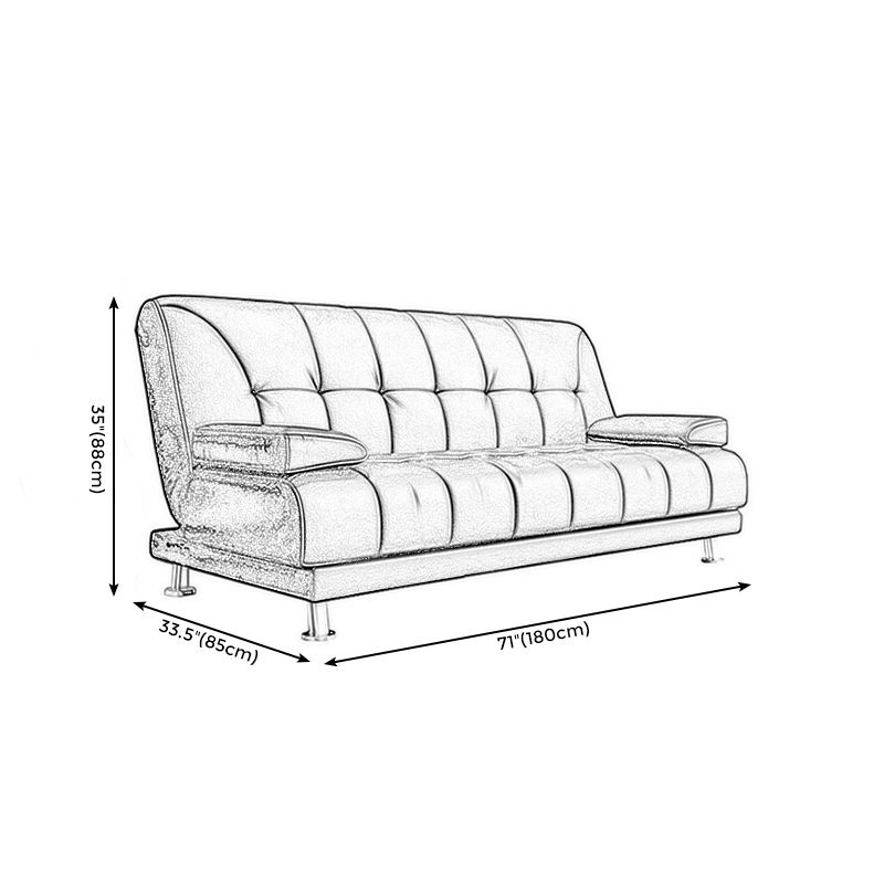 Biscuit Back Faux Leather Pillow Top Arm Sofa with Foldable and Stain Resistant Clearhalo 'furn' 'furn_sofas' 'Furniture' 'furniture_sofas' 'kitchen' 'kitchen_sofas' 'Living Room Furniture' 'Sofa' 'sofas' 1200x1200_c78c5bfb-1db7-43cc-ab3d-61c5ddcd7ff4