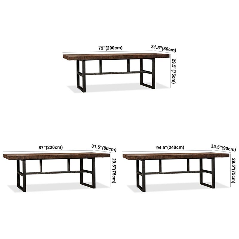 Contemporary Brown Kitchen Dining Table Rectangle Solid Wood Dining Table with Trestle Base Clearhalo ' dining_table' 'Dining Tables & Seating' 'Dining Tables' 'furn' 'furn_dining_table' 'Furniture' 'furniture_dining_table' 'Kitchen & Dining Furniture' 'kitchen&dining_furn' 'kitchen' 'kitchen_dining_table' 1200x1200_c78cf273-bebc-4bcf-b538-e4713813cdf2