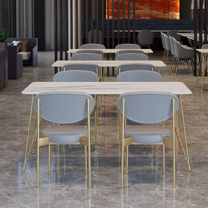 White Stone Top Dining Table Set 1/2/5 Pieces Contemporary Indoor Dinette Set Clearhalo 'Dining Room Sets' 'Dining Tables & Seating' 'dining_room_set' 'furn' 'furn_dining_room_set' 'Furniture' 'Kitchen & Dining Furniture' 1200x1200_c78dc509-bf7b-48fc-81d2-0d108c542944