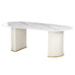 Oval Sintered Stone Dining Table Modern Table in White with Metal Double Pedestal Base Clearhalo ' dining_table' 'Dining Tables & Seating' 'Dining Tables' 'furn' 'furn_dining_table' 'Furniture' 'furniture_dining_table' 'Kitchen & Dining Furniture' 'kitchen&dining_furn' 'kitchen' 'kitchen_dining_table' 1200x1200_c78dd213-2182-4ae3-836a-c94ca965f5a6