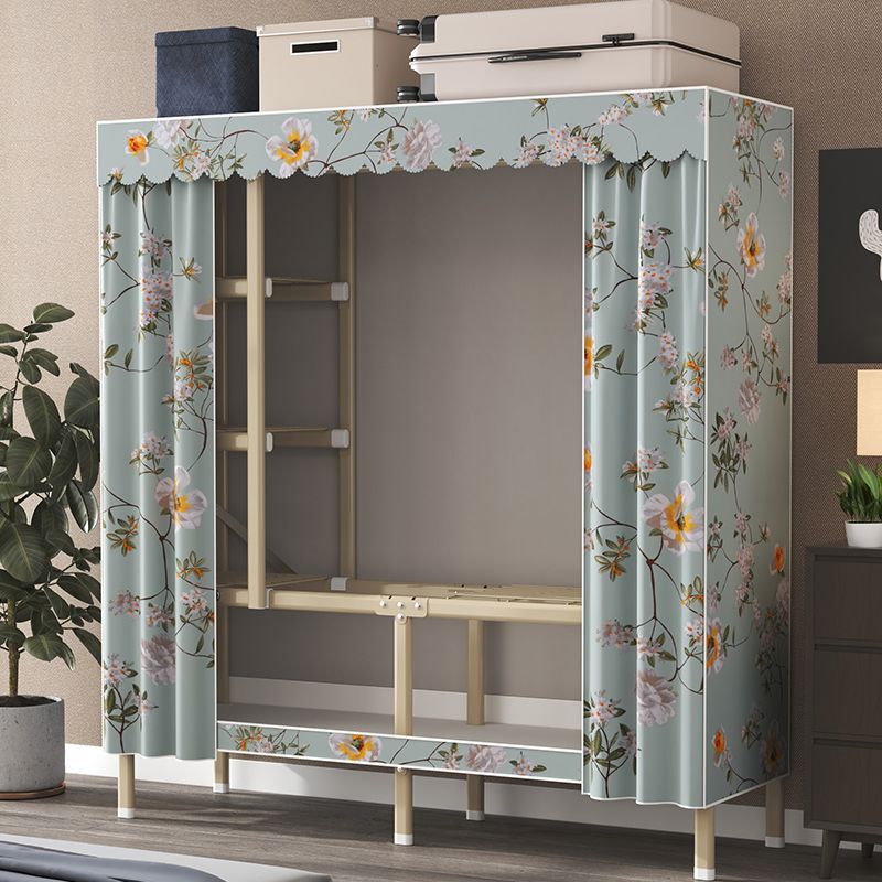 Modern Wardrobe Armoire with Legs Steel Wardrobe Cabinet with Shelves Clearhalo 'Armoires & Wardrobes' 'armoires_wardrobes' 'Bedroom Furniture' 'furn' 'furn_armoires_wardrobes' 'Furniture' 1200x1200_c78effec-7ad8-41f1-bb50-cc0d8c0b8579