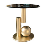 Pedestal contemporáneo de la mesa redonda de la pizarra 21.7 "Mesa al lado del sofá de altura