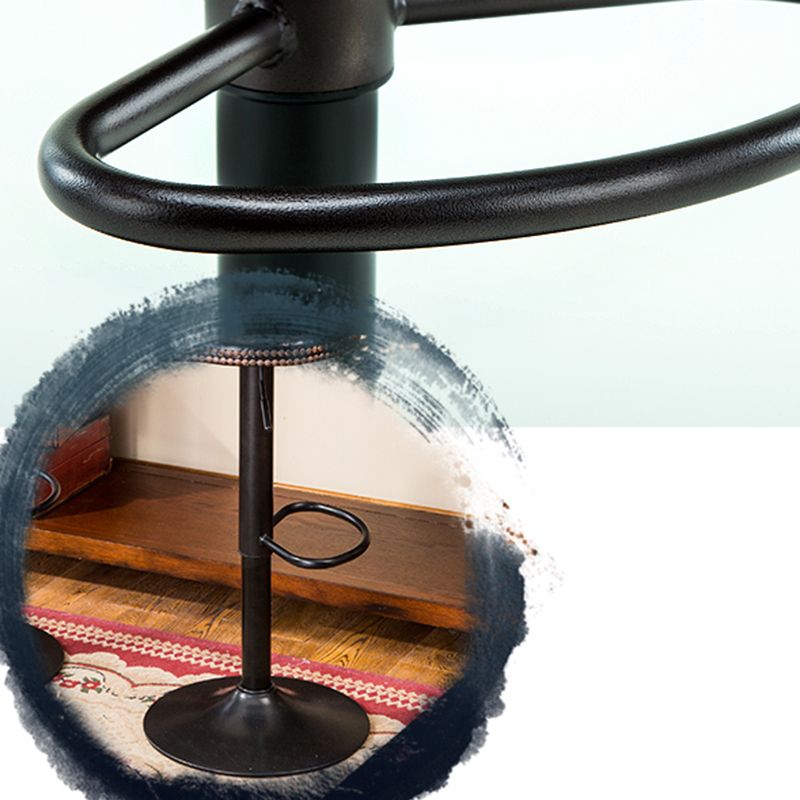 Modern Wood Bar Stool Iron Legs Low Back Nail-head Trim Counter Stool with Cushion Clearhalo 'Bar Furniture' 'Bar Stools' 'bar_stools' 'furn' 'furn_bar_stools' 'furniture_bar_stools' 'Kitchen & Dining Furniture' 'kitchen&dining_furn' 'kitchen' 'kitchen_furn' Furniture' 1200x1200_c790a0e4-02e5-4219-b478-15d530c4349f