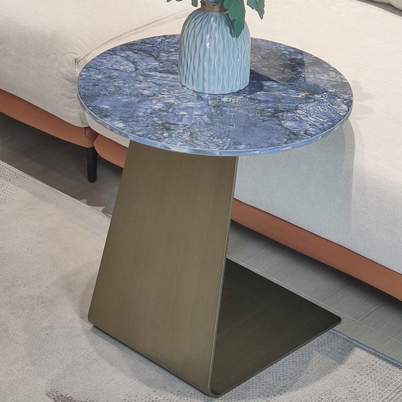 Tavolino contemporaneo di pietra rotonda C, dia 15,7 "/17,7" /19.7 "