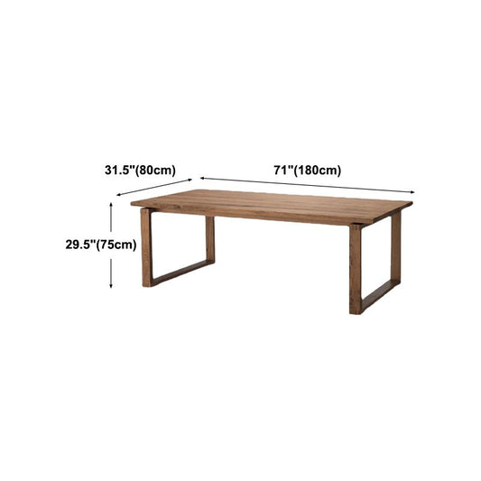 Mesa de comedor marrón rectángulo contemporáneo de madera sólida mesa de cena de madera maciza para cocina en casa