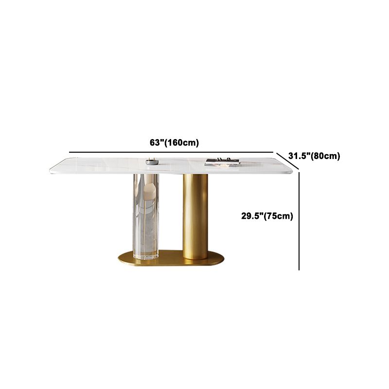 Luxurious 1/3/4/5/7 Pieces Rectangle Dining Set Sintered Stone Top Dinette Table Set