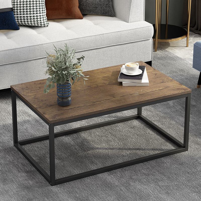 Modern Rectangular Steel Frame Coffee Table Black Cocktail Table Clearhalo 'Coffee & Accent Tables' 'Coffee Tables' 'coffee_tables' 'furn' 'furn_coffee_tables' 'Furniture' 'furniture_coffee_tables' 'Living Room Furniture' 1200x1200_c791c20f-1c5c-4c29-8134-c9fe78463316