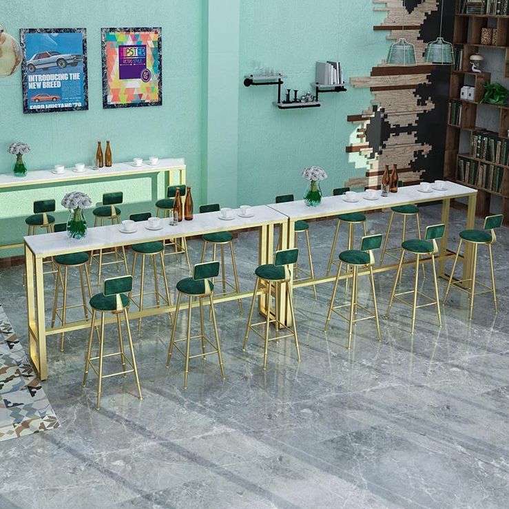 White Glam Style Bar Table in Faux Marble and Metal Living Room Simple Bar Table Clearhalo 'Bar Furniture' 'Bar Tables' 'bar_tables' 'furn' 'furn_bar_tables' 'Furniture' 'furniture_bar_tables' 'Kitchen & Dining Furniture' 1200x1200_c791e8c2-f7fa-4606-b146-587bdc957935