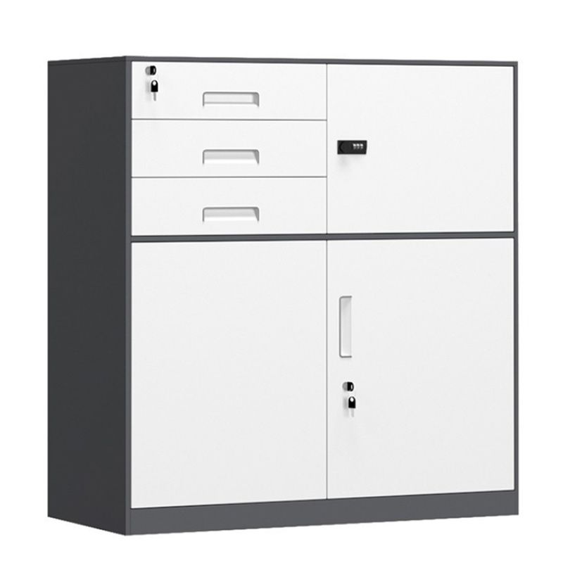 Contemporary File Cabinet Metal Frame Key Lock Lateral File Cabinet for Office Clearhalo 'Filing Cabinets' 'filling_cabinets' 'furn' 'furn_filling_cabinets' 'Furniture' 'Office Furniture' 1200x1200_c791f834-74ee-4f74-ab1d-7373cbf76ec3
